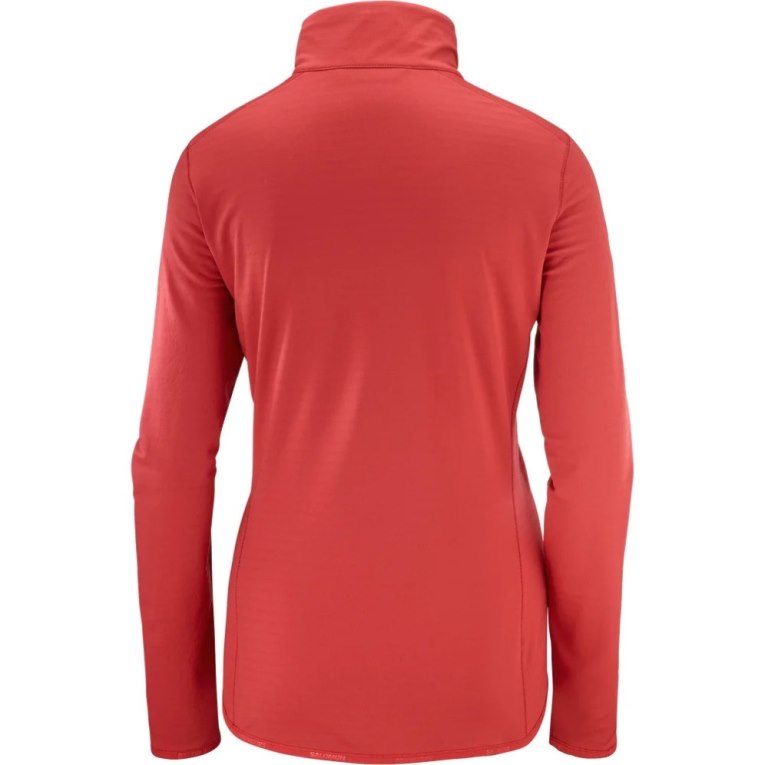 Chaquetas Salomon Essential Lightwarm Half Zip Mujer Rojos | MX ZJPG865